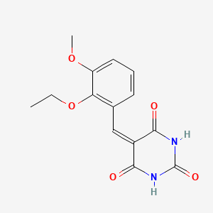 molecular formula C14H14N2O5 B3861104 5-[(2-Ethoxy-3-methoxyphenyl)methylidene]-1,3-diazinane-2,4,6-trione 