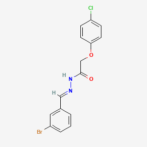 molecular formula C15H12BrClN2O2 B3861125 N'-[(E)-(3-bromophenyl)methylidene]-2-(4-chlorophenoxy)acetohydrazide 