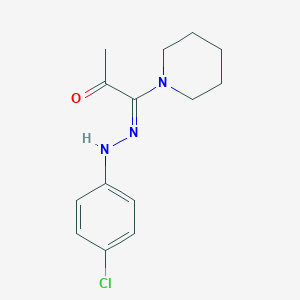 molecular formula C14H18ClN3O B386116 1-[(4-Chlorophenyl)hydrazono]-1-(1-piperidinyl)acetone 