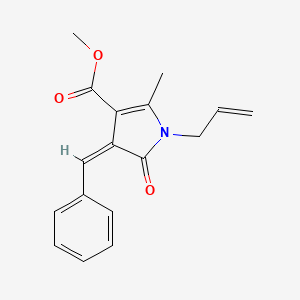 molecular formula C17H17NO3 B3861179 METHYL (4Z)-2-METHYL-5-OXO-4-(PHENYLMETHYLIDENE)-1-(PROP-2-EN-1-YL)-4,5-DIHYDRO-1H-PYRROLE-3-CARBOXYLATE 