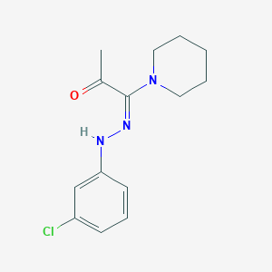 molecular formula C14H18ClN3O B386118 1-[(3-Chlorophenyl)hydrazono]-1-(1-piperidinyl)acetone CAS No. 488121-76-2