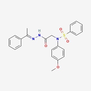 molecular formula C23H23N3O4S B3861188 N-(4-METHOXYPHENYL)-N-({N'-[(1E)-1-PHENYLETHYLIDENE]HYDRAZINECARBONYL}METHYL)BENZENESULFONAMIDE 