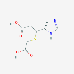 molecular formula C8H10N2O4S B038613 3-((Carboxymethyl)thio)-3-(1H-imidazol-4-yl)propanoic acid CAS No. 116208-78-7