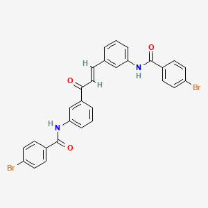 molecular formula C29H20Br2N2O3 B3861307 Benzamide,N,N'-[(1-oxo-2-propene-1,3-diyl)di-3,1-phenylene)bis[4-bromo- 