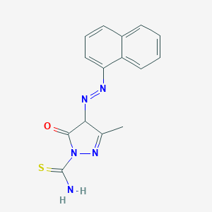 3-methyl-4-(1-naphthyldiazenyl)-5-oxo-4,5-dihydro-1H-pyrazole-1-carbothioamide