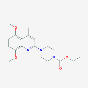 molecular formula C19H25N3O4 B3861390 Ethyl 4-(5,8-dimethoxy-4-methylquinolin-2-yl)piperazine-1-carboxylate 