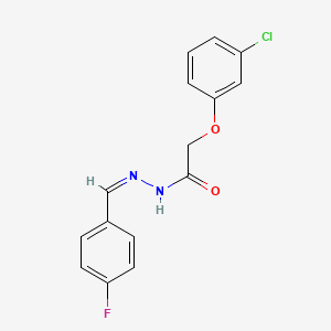 molecular formula C15H12ClFN2O2 B3861433 2-(3-chlorophenoxy)-N'-[(Z)-(4-fluorophenyl)methylidene]acetohydrazide 