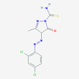 molecular formula C11H9Cl2N5OS B386145 4-[(2,4-dichlorophenyl)diazenyl]-3-methyl-5-oxo-4,5-dihydro-1H-pyrazole-1-carbothioamide 