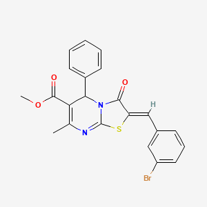 molecular formula C22H17BrN2O3S B3861465 methyl (2Z)-2-(3-bromobenzylidene)-7-methyl-3-oxo-5-phenyl-2,3-dihydro-5H-[1,3]thiazolo[3,2-a]pyrimidine-6-carboxylate 