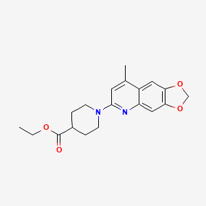 molecular formula C19H22N2O4 B3861487 Ethyl 1-(8-methyl-[1,3]dioxolo[4,5-g]quinolin-6-yl)piperidine-4-carboxylate 