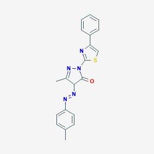 molecular formula C20H17N5OS B386149 5-methyl-4-[(4-methylphenyl)diazenyl]-2-(4-phenyl-1,3-thiazol-2-yl)-2,4-dihydro-3H-pyrazol-3-one 