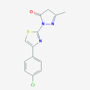 molecular formula C13H10ClN3OS B386150 2-[4-(4-chlorophenyl)-1,3-thiazol-2-yl]-5-methyl-2,4-dihydro-3H-pyrazol-3-one 