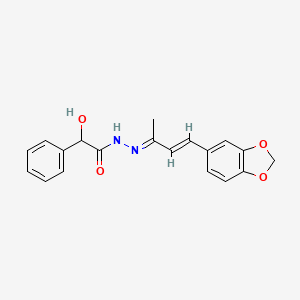 molecular formula C19H18N2O4 B3861548 N'-[(2E,3E)-4-(1,3-benzodioxol-5-yl)but-3-en-2-ylidene]-2-hydroxy-2-phenylacetohydrazide 