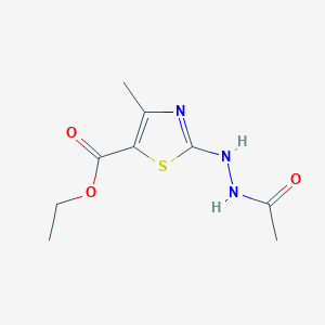molecular formula C9H13N3O3S B386161 Ethyl 2-(2-acetylhydrazino)-4-methyl-1,3-thiazole-5-carboxylate CAS No. 98840-82-5