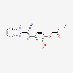 molecular formula C21H19N3O4 B3861661 ethyl 2-[4-[2-(1H-benzimidazol-2-yl)-2-cyanoethenyl]-2-methoxyphenoxy]acetate CAS No. 5533-26-6