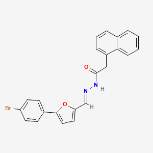 molecular formula C23H17BrN2O2 B3861734 N-[(E)-[5-(4-bromophenyl)furan-2-yl]methylideneamino]-2-naphthalen-1-ylacetamide 