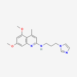 molecular formula C18H22N4O2 B3861951 N-(3-imidazol-1-ylpropyl)-5,7-dimethoxy-4-methylquinolin-2-amine 