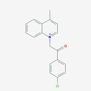 molecular formula C18H15ClNO+ B386196 1-[2-(4-Chlorophenyl)-2-oxoethyl]-4-methylquinolinium 