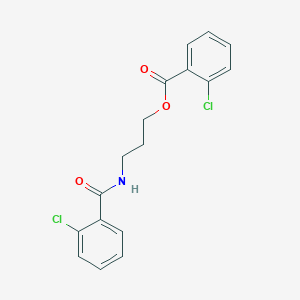 molecular formula C17H15Cl2NO3 B3861993 3-[(2-CHLOROPHENYL)FORMAMIDO]PROPYL 2-CHLOROBENZOATE 