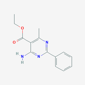 molecular formula C14H15N3O2 B386200 Ethyl 4-amino-6-methyl-2-phenyl-5-pyrimidinecarboxylate 