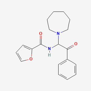 molecular formula C19H22N2O3 B3862008 N-[1-(azepan-1-yl)-2-oxo-2-phenylethyl]furan-2-carboxamide 