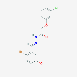 molecular formula C16H14BrClN2O3 B3862077 N-[(E)-(2-bromo-5-methoxyphenyl)methylideneamino]-2-(3-chlorophenoxy)acetamide 