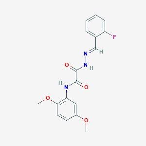 molecular formula C17H16FN3O4 B3862127 N-(2,5-dimethoxyphenyl)-2-[(2E)-2-(2-fluorobenzylidene)hydrazinyl]-2-oxoacetamide 