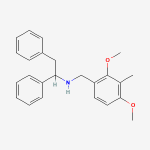 molecular formula C24H27NO2 B3862133 N-(2,4-dimethoxy-3-methylbenzyl)-1,2-diphenylethanamine 