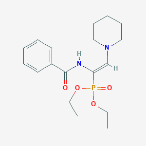 Diethyl 1-(benzoylamino)-2-(1-piperidinyl)vinylphosphonate