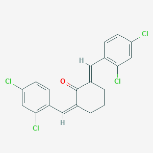 molecular formula C20H14Cl4O B386216 2,6-Bis(2,4-dichlorobenzylidene)cyclohexanone 