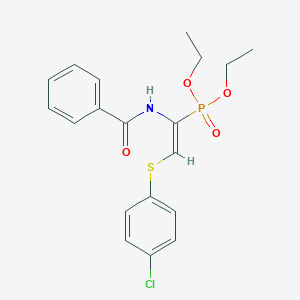 molecular formula C19H21ClNO4PS B386217 Diethyl 1-(benzoylamino)-2-[(4-chlorophenyl)sulfanyl]vinylphosphonate 