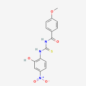 molecular formula C15H13N3O5S B3862281 N-[(2-hydroxy-4-nitrophenyl)carbamothioyl]-4-methoxybenzamide CAS No. 5536-91-4