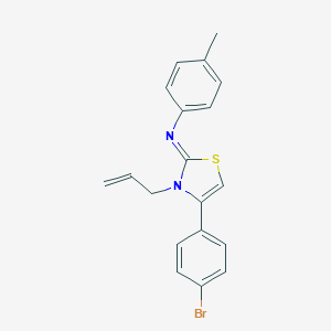 molecular formula C19H17BrN2S B386229 N-(3-allyl-4-(4-bromophenyl)-1,3-thiazol-2(3H)-ylidene)-N-(4-methylphenyl)amine 