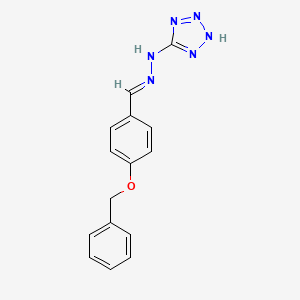 molecular formula C15H14N6O B3862385 N-[(E)-(4-phenylmethoxyphenyl)methylideneamino]-2H-tetrazol-5-amine 