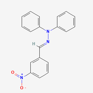 molecular formula C19H15N3O2 B3862503 N-[(E)-(3-nitrophenyl)methylideneamino]-N-phenylaniline 