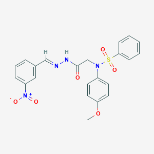 molecular formula C22H20N4O6S B3862556 N-(4-METHOXYPHENYL)-N-({N'-[(E)-(3-NITROPHENYL)METHYLIDENE]HYDRAZINECARBONYL}METHYL)BENZENESULFONAMIDE 