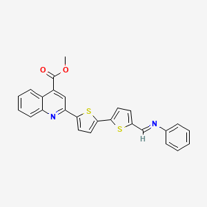 molecular formula C26H18N2O2S2 B3862614 Methyl 2-[5-[5-(phenyliminomethyl)thiophen-2-yl]thiophen-2-yl]quinoline-4-carboxylate 