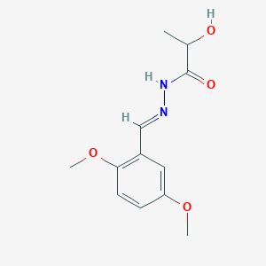 molecular formula C12H16N2O4 B3862625 N-[(E)-(2,5-dimethoxyphenyl)methylideneamino]-2-hydroxypropanamide 