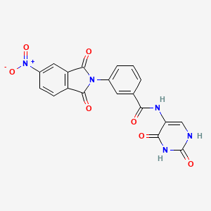 molecular formula C19H11N5O7 B3862689 N-(2,4-dioxo-1,2,3,4-tetrahydropyrimidin-5-yl)-3-(5-nitro-1,3-dioxo-1,3-dihydro-2H-isoindol-2-yl)benzamide 