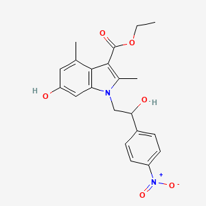 molecular formula C21H22N2O6 B3862692 Ethyl 6-hydroxy-1-[2-hydroxy-2-(4-nitrophenyl)ethyl]-2,4-dimethylindole-3-carboxylate 