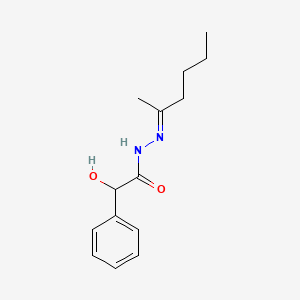 molecular formula C14H20N2O2 B3862717 N-[(E)-hexan-2-ylideneamino]-2-hydroxy-2-phenylacetamide 
