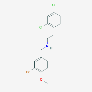 molecular formula C16H16BrCl2NO B3862731 N-(3-BROMO-4-METHOXYBENZYL)-N-(2,4-DICHLOROPHENETHYL)AMINE 