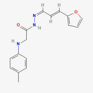 molecular formula C16H17N3O2 B3862810 N-[(Z)-[(E)-3-(furan-2-yl)prop-2-enylidene]amino]-2-(4-methylanilino)acetamide 