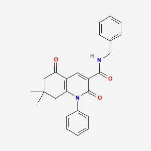molecular formula C25H24N2O3 B3862817 N-benzyl-7,7-dimethyl-2,5-dioxo-1-phenyl-1,2,5,6,7,8-hexahydroquinoline-3-carboxamide 