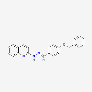 molecular formula C23H19N3O B3862891 N-[(E)-(4-phenylmethoxyphenyl)methylideneamino]quinolin-2-amine 