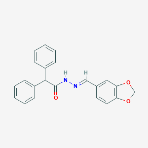 molecular formula C22H18N2O3 B386302 N'-(1,3-benzodioxol-5-ylmethylene)-2,2-diphenylacetohydrazide 