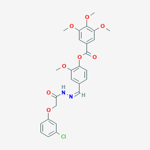 molecular formula C26H25ClN2O8 B3863029 [4-[(Z)-[[2-(3-chlorophenoxy)acetyl]hydrazinylidene]methyl]-2-methoxyphenyl] 3,4,5-trimethoxybenzoate 