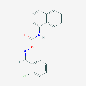 molecular formula C18H13ClN2O2 B3863086 [(Z)-(2-chlorophenyl)methylideneamino] N-naphthalen-1-ylcarbamate 