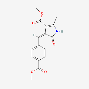 molecular formula C16H15NO5 B3863102 METHYL (4Z)-4-{[4-(METHOXYCARBONYL)PHENYL]METHYLIDENE}-2-METHYL-5-OXO-4,5-DIHYDRO-1H-PYRROLE-3-CARBOXYLATE 