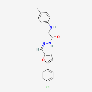 molecular formula C20H18ClN3O2 B3863212 N-[(Z)-[5-(4-chlorophenyl)furan-2-yl]methylideneamino]-2-(4-methylanilino)acetamide 